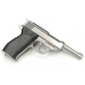 WE Модель пистолета Walther P38, металл, серебристый